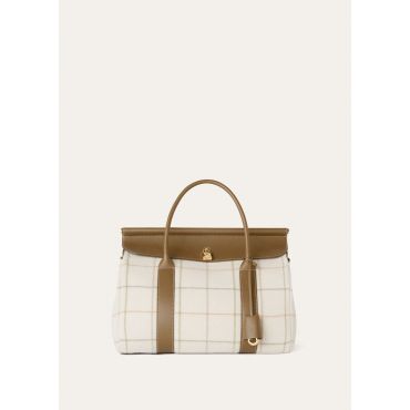 Loro Piana - Loom L32 Cashbelt Double Rounded Leather, Woman, Tartan/Salty Capers/Sun Gold, Size: NR