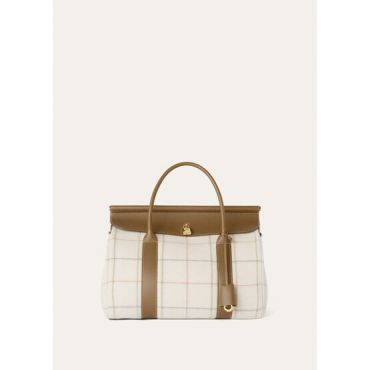 Loro Piana - Loom L32 Cashbelt Double Rounded Leather, Woman, Tartan/Salty Capers/Sun Gold, Size: NR