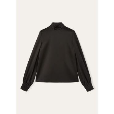 Loro Piana - Carys Shirt Satin Mireille, Woman, Black, Size: 36