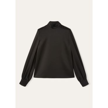 Loro Piana - Carys Shirt Satin Mireille, Woman, Black, Size: 36