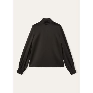 Loro Piana - Carys Shirt Satin Mireille, Woman, Black, Size: 36