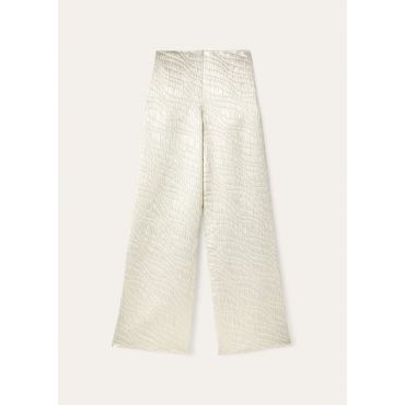 Loro Piana - Dresden Trousers Light Matelasse', Woman, Silvery White, Size: 36