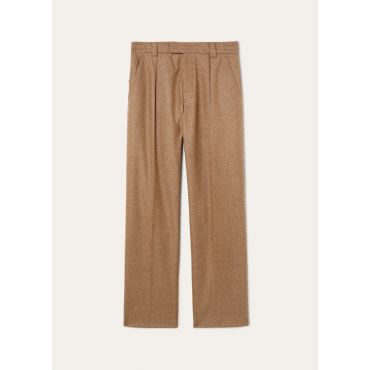 Loro Piana - Reinga Trousers Wish Cash Flannel, Man, Brown Chimney Melange, Size: 52