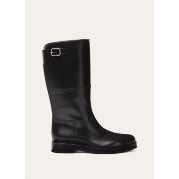 Loro Piana - Lupo Boot Crispy Calf, Woman, Black, Size: 40,5