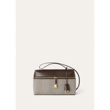 Loro Piana - Extra Bag L27 Pecora Nera Chevron Saddle Leather, Woman, Natural Brown/Dark Chocolate Licorice/Sun Gold, Size: NR