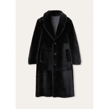 Loro Piana - Emiliano Sb Coat Merino Shearling, Man, Black, Size: XL