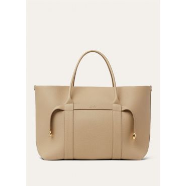 Loro Piana - Ghiera Shopper Large Fine Grained Leather, Woman, Light Trench/Sun Gold, Size: NR