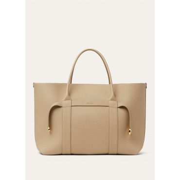 Loro Piana - Ghiera Shopper Large Fine Grained Leather, Woman, Light Trench/Sun Gold, Size: NR