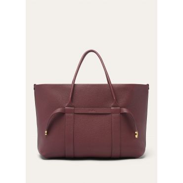 Loro Piana - Ghiera Shopper Large Fine Grained Leather, Woman, Azuki Beans/Sun Gold, Size: NR