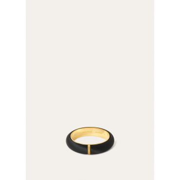 Loro Piana - Duo Bangle Bracelet Satin, Woman, Black/Jewel Sun Gold, Size: M
