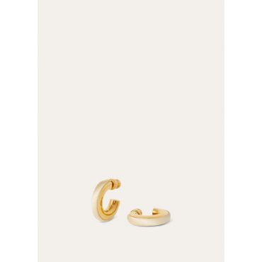 Loro Piana - Duo Chunky Hoop Earrings, Woman, Champagne/Jewel Sun Gold, Size: NR