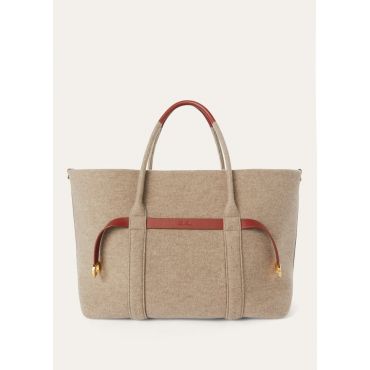 Loro Piana - Ghiera Shopper Large Cashmere/rounded Calf, Woman, Natural Brown/Deep Kummel/Sun Gold, Size: NR