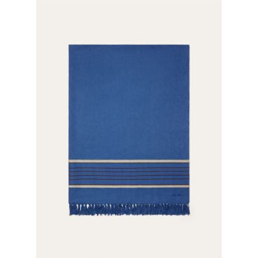 Loro Piana - Fouta Lino Jacquard Stripe, Ocean Blue, Size: NR
