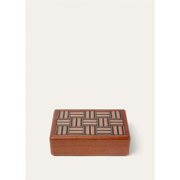 Loro Piana - The Woven Stripe Intarsia Rectangular Box, Natural Mahogany /Woven Stripe, Size: NR