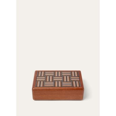 Loro Piana - The Woven Stripe Intarsia Rectangular Box., Natural Mahogany /Woven Stripe, Size: NR