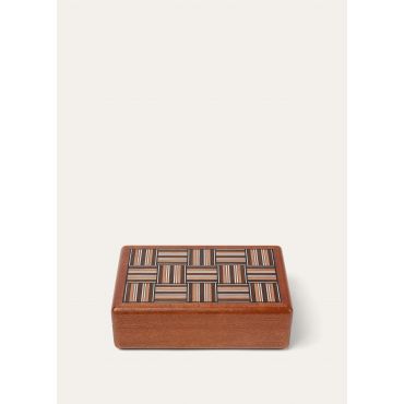 Loro Piana - The Woven Stripe Intarsia Rectangular Box, Natural Mahogany /Woven Stripe, Size: NR