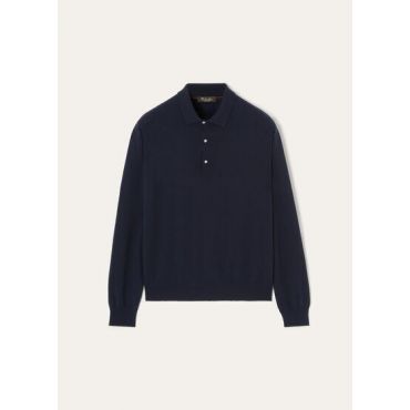 Loro Piana - Classic Baby Cash Polo Gg 12, Man, Blue Navy, Size: 62