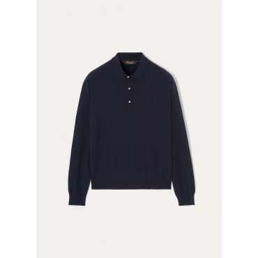 Loro Piana - Classic Baby Cash Polo Gg 12, Man, Blue Navy, Size: 62