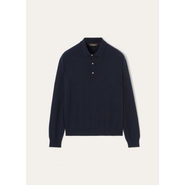 Loro Piana - Classic Baby Cash Polo Gg 12, Man, Blue Navy, Size: 62