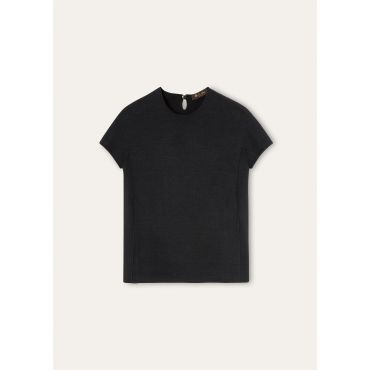 Loro Piana - Intra Sweater Ss Silk Gg 18, Woman, Black, Size: 36