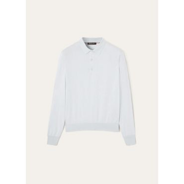 Loro Piana - Ice Wish Polo Cotton Gg 18, Man, Periwinkle, Size: 56