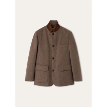 Loro Piana - Roadster Sb Jacket Cash Storm, Man, Hazelnut Melange, Size: L