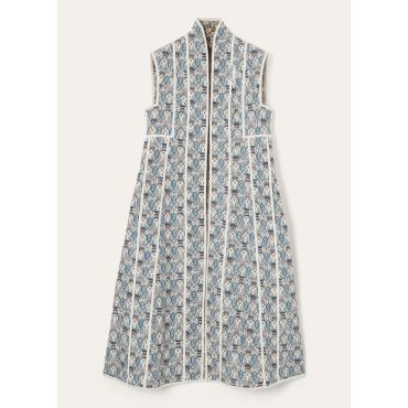 Loro Piana - Alev Rev Vest Cardo Veneziano Silk, Woman, Deep Lagoon Water/Sunset Glow, Size: 44