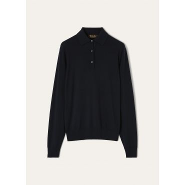 Loro Piana - Iconic Royal Lightness Polo Wool Silk Gg 18, Woman, Blue Navy, Size: 44