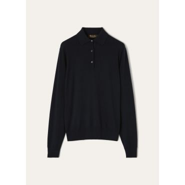 Loro Piana - Royal Lightness Polo Wool Silk Gg 18, Woman, Navy Blue, Size: 44