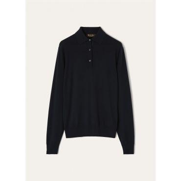 Loro Piana - Iconic Royal Lightness Polo Wool Silk Gg 18, Woman, Blue Navy, Size: 44