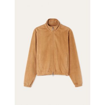 Loro Piana - Loro Piana Bomber Lowered Suede, Woman, Caramel Toffee, Size: S