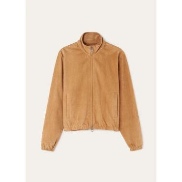 Loro Piana - Loro Piana Bomber Lowered Suede, Woman, Caramel Toffee, Size: S
