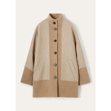 Loro Piana - Tian Coat Broken Twill Cash - Linen Panama Rain, Woman, Lark Sparrow/Desert Rose, Size: 38