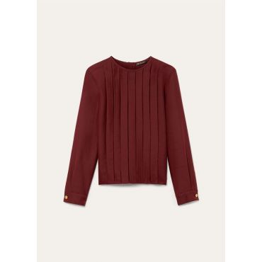 Loro Piana - Rossana Shirt Light Shantung, Woman, Deep Maroon, Size: 44