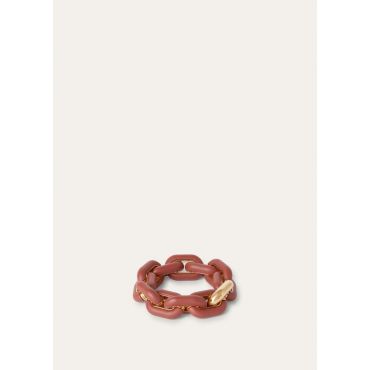 Loro Piana - Duo Chain Bracelet Rounded Calf, Woman, Deep Kummel/Jewel Sun Gold, Size: NR