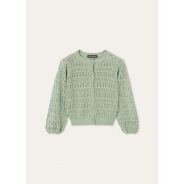Loro Piana - Daisy Cardigan Sweater Silk Gg 14, Jade Green, Size: 12