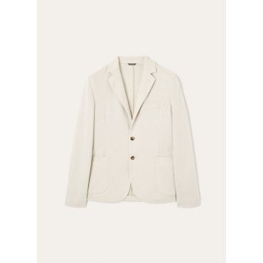 Loro Piana - Sweater Notch Sb Jacket Linen Wool Pique, Man, Tender Wall, Size: 58