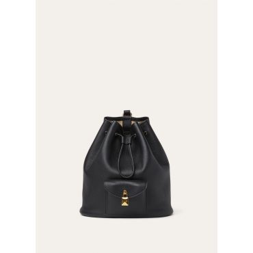 Loro Piana - Extra Drawstring Backpack L27 Tender Calf, Woman, Black/Sun Gold, Size: NR