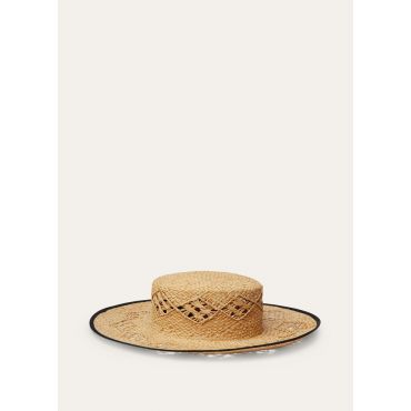 Loro Piana - Artemisia Hat Argyle Rafia, Woman, Amber Straw, Size: S