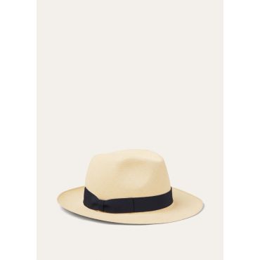 Loro Piana - Sergio Hat Montecristi Straw, Woman, Natural Montecristi/Chocolate, Size: S