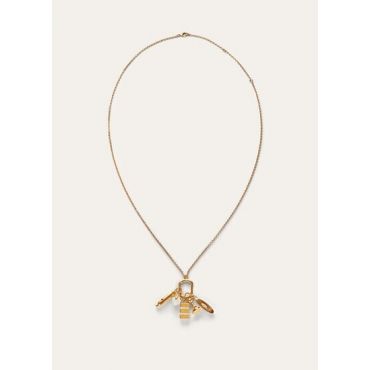 Loro Piana - Anniversary Charms Necklace Brass/enamel, Woman, Whisper White/Jewel Sun Gold, Size: NR