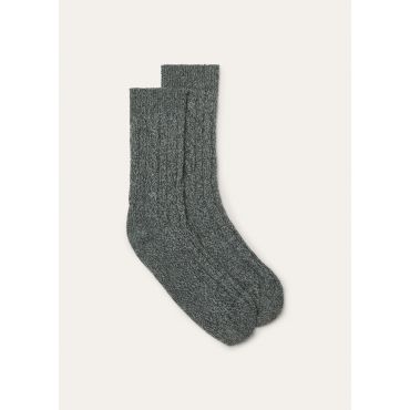 Loro Piana - Baby Cash Light Treccia Socks Gg 15, Man, Dark Alley, Size: XL