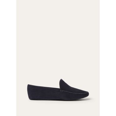 Loro Piana - Maurice Walk Slipper Velvet Suede, Navy Blue, Size: 44