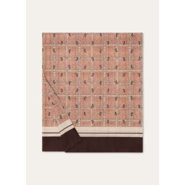 Loro Piana - Boteh Scarf Superlight Cash Silk, Man, Winetasting/Ivory/Rust, Size: NR