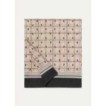 Loro Piana - Boteh Scarf Superlight Cash Silk, Man, Light Taupe/Pale Sage/Black, Size: NR