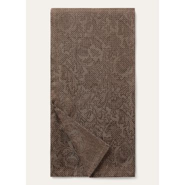 Loro Piana - Kaleidoscope Jacquard Scarf Silk, Man, Shitake Brown/Ivory/Demitasse, Size: NR