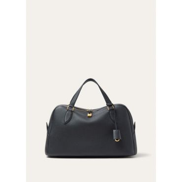 Loro Piana - Needle Medium Fine Grained Leather, Woman, Blue Navy/Sun Gold, Size: NR