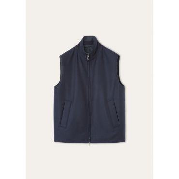 Loro Piana - Grian Vest Gok Double Rain/silk Tech Storm, Man, Navy Blue, Size: 50