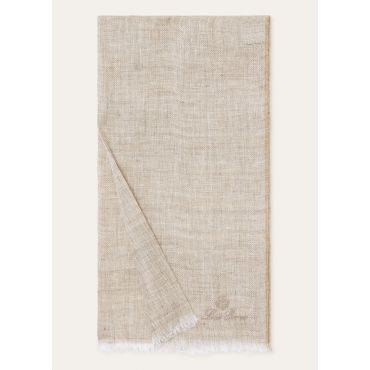 Loro Piana - Sciarpa Lino Melange, Man, Wheat Beige, Size: NR