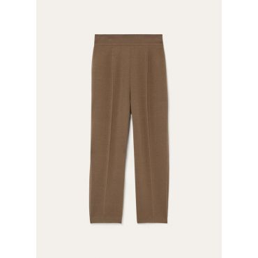 Loro Piana - Siena Trousers Silk Cotton Gg 14, Woman, Smoked Wood, Size: 42